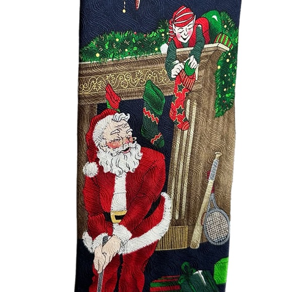 Santa Holiday Men’s Christmas Tie - Picture 2 of 5